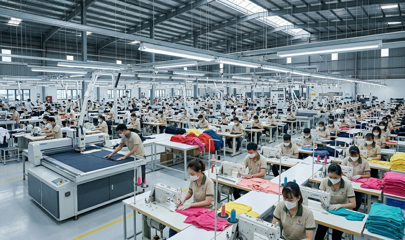 Inside a textile and garments manufacturer in Vietnam