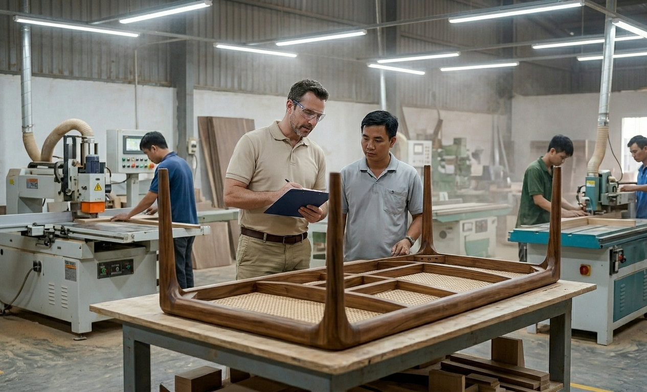 Inside Vietnam furniture factory
